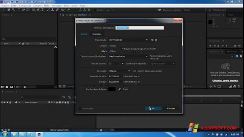 Screenshot Adobe After Effects CC Windows XP