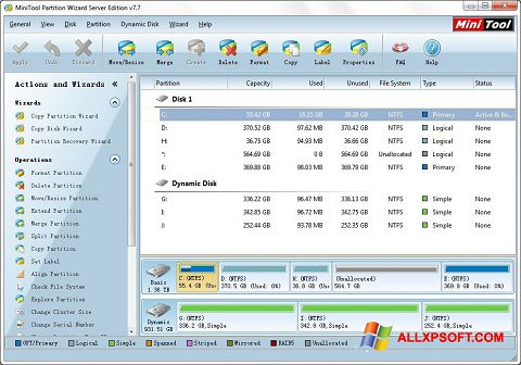 Screenshot MiniTool Partition Wizard Windows XP