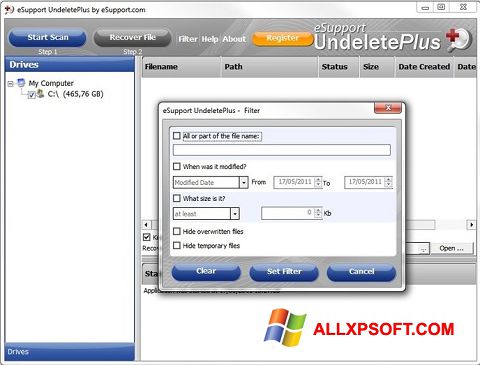 Screenshot Undelete Plus Windows XP