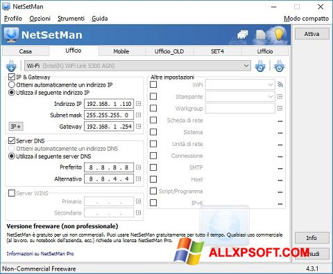 Screenshot NetSetMan Windows XP