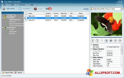Screenshot Any Video Converter Windows XP