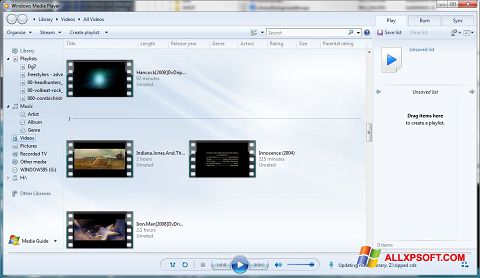 Screenshot Media Player Windows XP