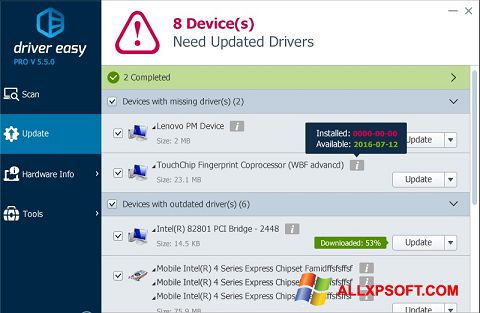 Screenshot Driver Easy Windows XP
