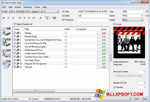 Screenshot Exact Audio Copy Windows XP