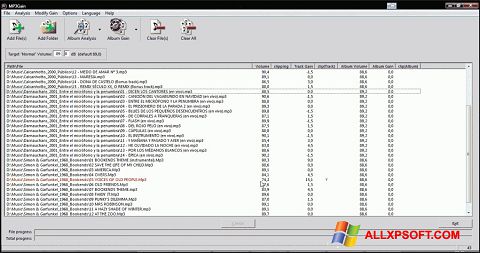 Screenshot MP3Gain Windows XP