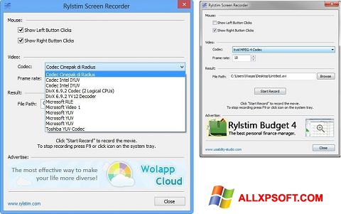Screenshot Rylstim Screen Recorder Windows XP