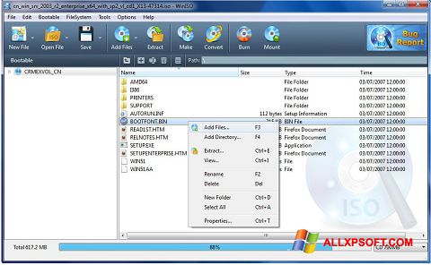 Screenshot WinISO Windows XP