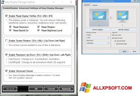 Screenshot Easy Display Manager Windows XP