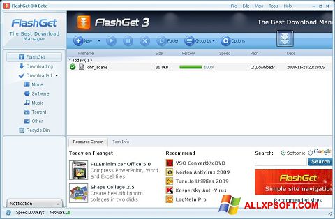 Screenshot FlashGet Windows XP