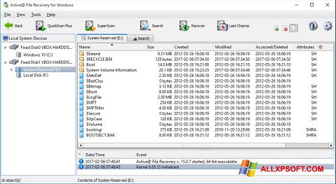 Screenshot Active File Recovery Windows XP