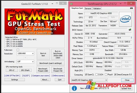 Screenshot FurMark Windows XP