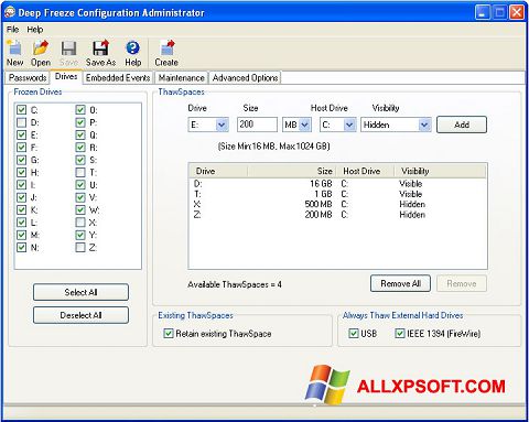 Screenshot Deep Freeze Windows XP