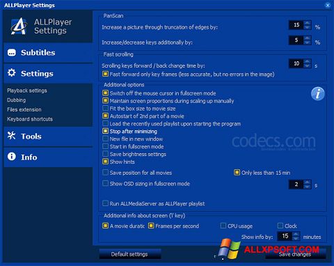 Screenshot ALLPlayer Windows XP