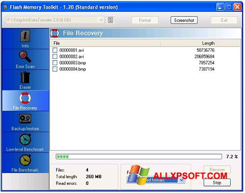 Screenshot Flash Memory Toolkit Windows XP