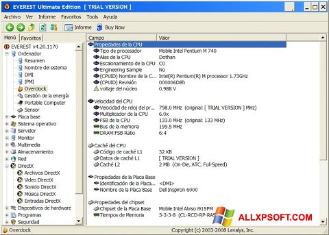 Screenshot EVEREST Ultimate Edition Windows XP