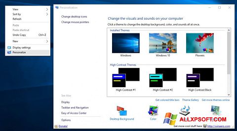 Screenshot Personalization Panel Windows XP