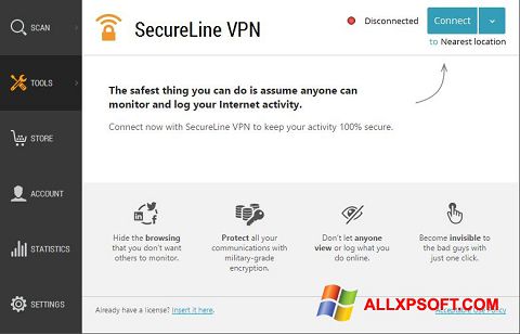Screenshot Avast SecureLine VPN Windows XP
