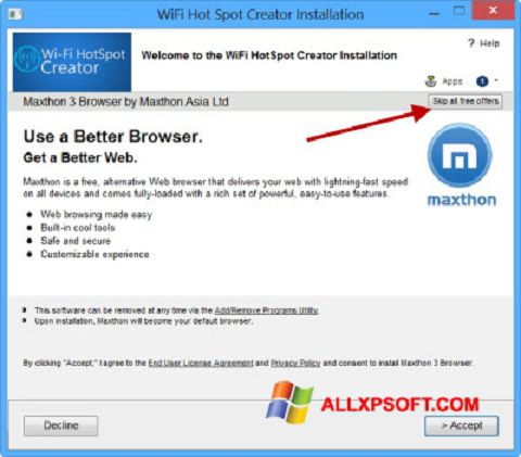 Screenshot Wi-Fi HotSpot Creator Windows XP