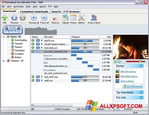 Screenshot Download Accelerator Plus Windows XP