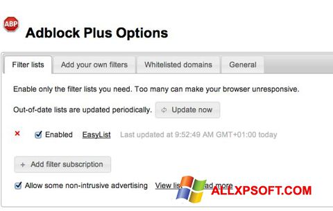 Screenshot Adblock Plus Windows XP