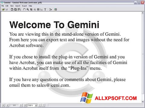 Screenshot Gemini Windows XP
