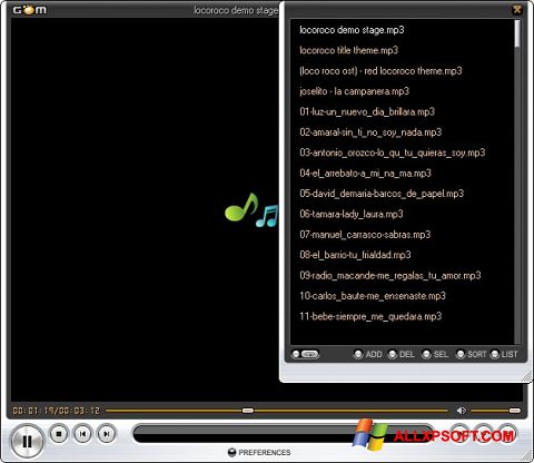 Screenshot GOM Player Windows XP