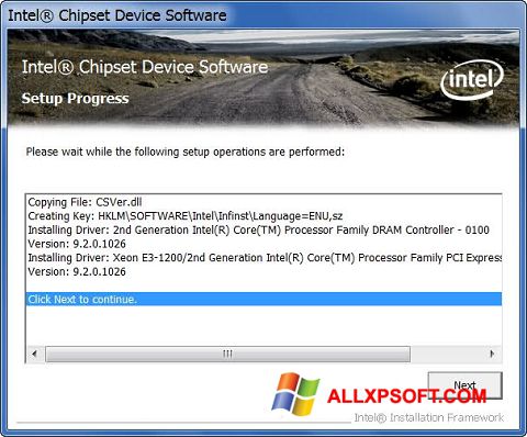 Screenshot Intel Chipset Device Software Windows XP