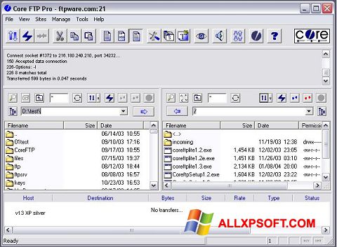 Screenshot Core FTP Windows XP