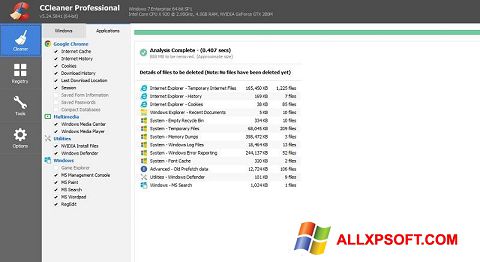 Screenshot CCleaner Professional Plus Windows XP
