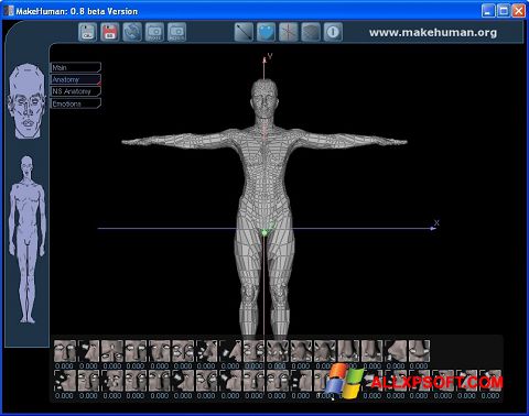 Screenshot MakeHuman Windows XP