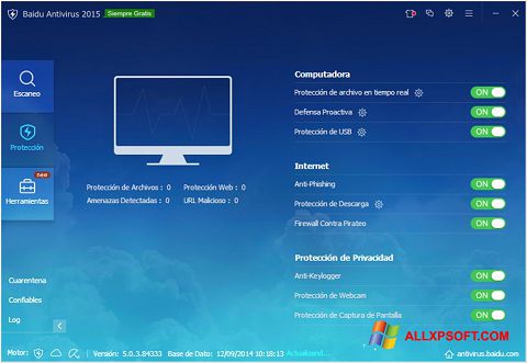 Screenshot Baidu Antivirus Windows XP