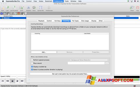 Screenshot Express Scribe Windows XP