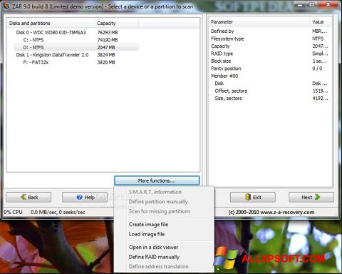 Screenshot Zero Assumption Recovery Windows XP
