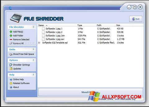 Screenshot File Shredder Windows XP