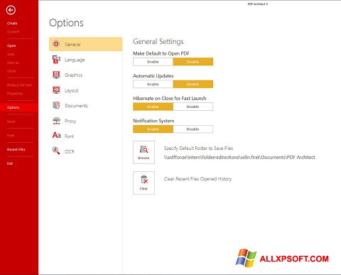 Screenshot PDF Architect Windows XP