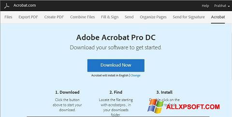 Screenshot Adobe Acrobat Windows XP