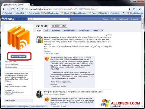 Screenshot Facebook Windows XP