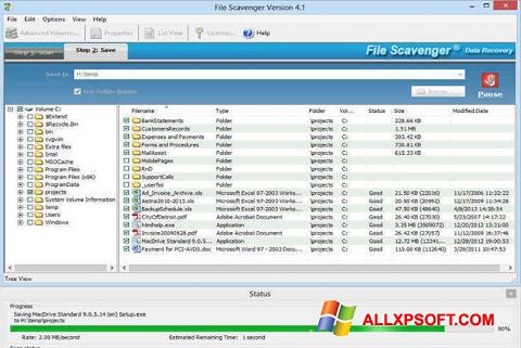 Screenshot File Scavenger Windows XP