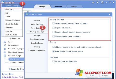 Screenshot RaidCall Windows XP